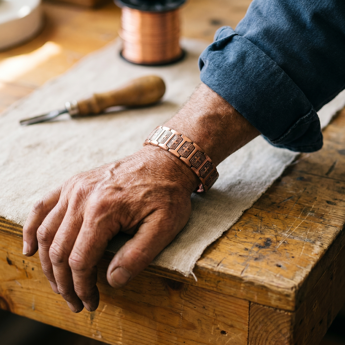 Clara Whitfield's Gale Men's Copper Bracelet