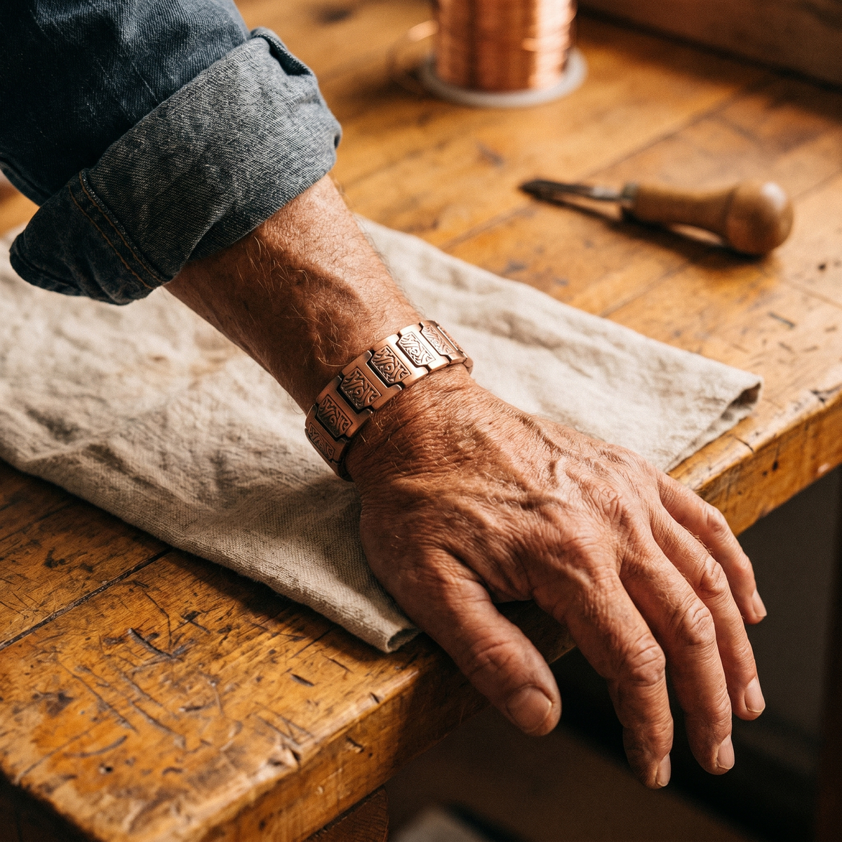 Clara Whitfield's Glen Men's Copper Bracelet