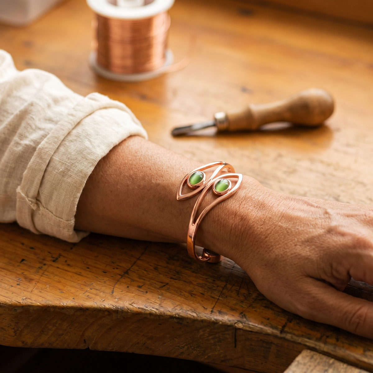 Clara Whitfield's Opal Copper Bracelet