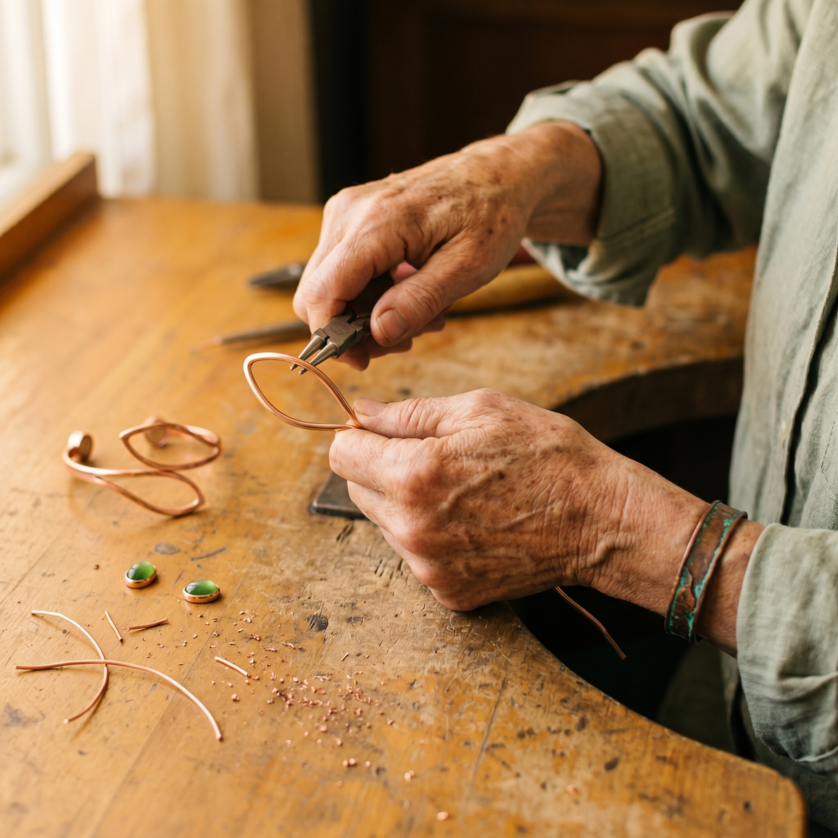 Clara Whitfield's Opal Copper Bracelet
