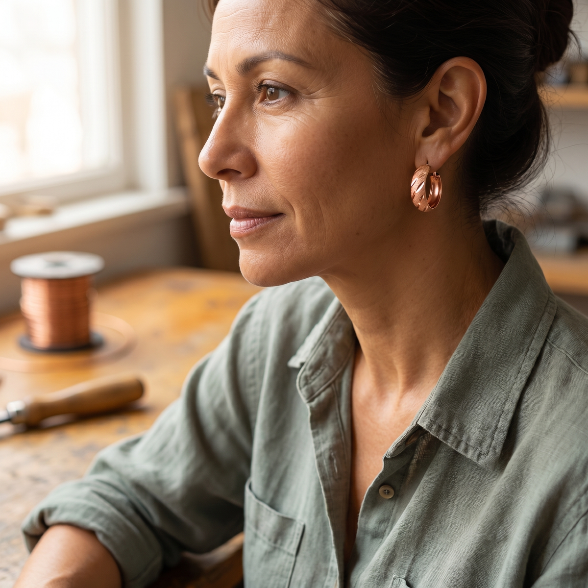 Clara Whitfield's Vale Copper Earrings