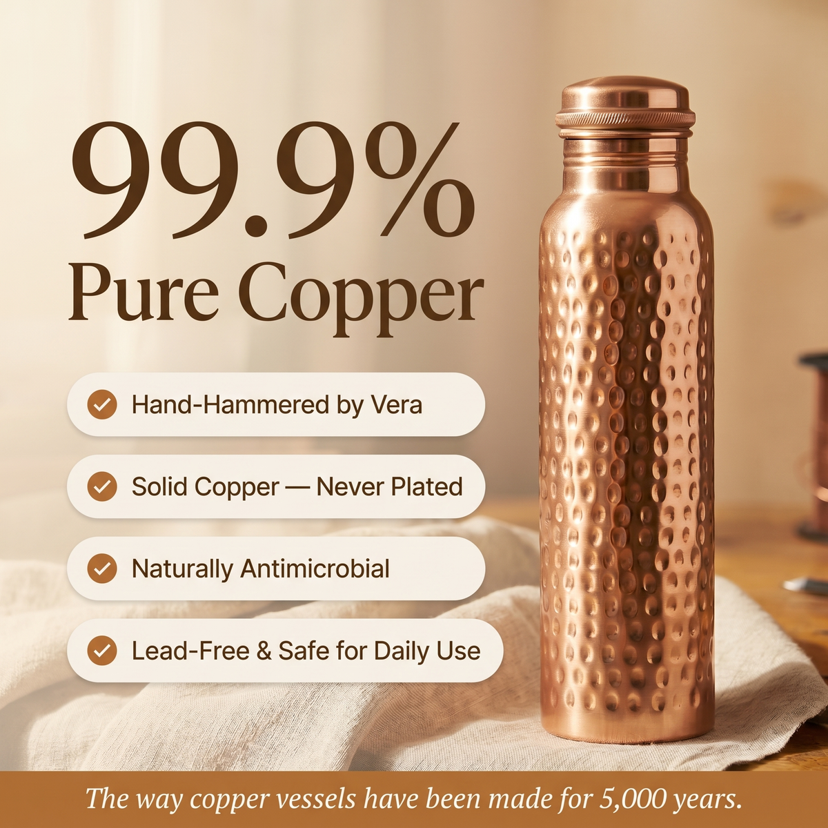 Clara Whitfield's Pure Copper Water Bottle