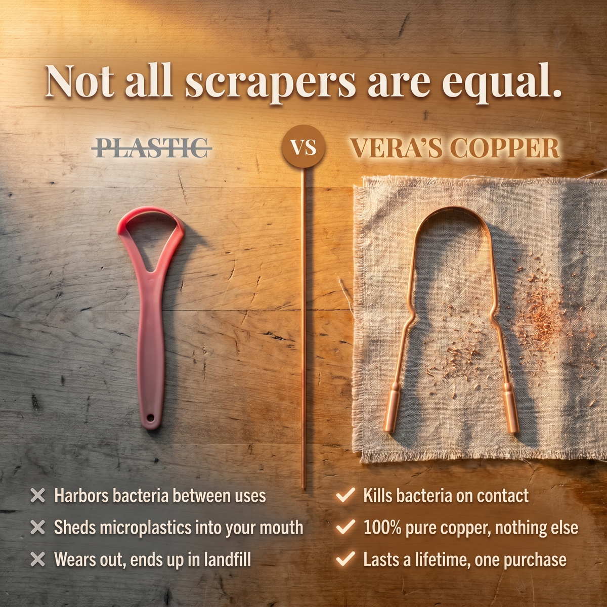 Clara Whitfield's Pure Copper Tongue Scraper