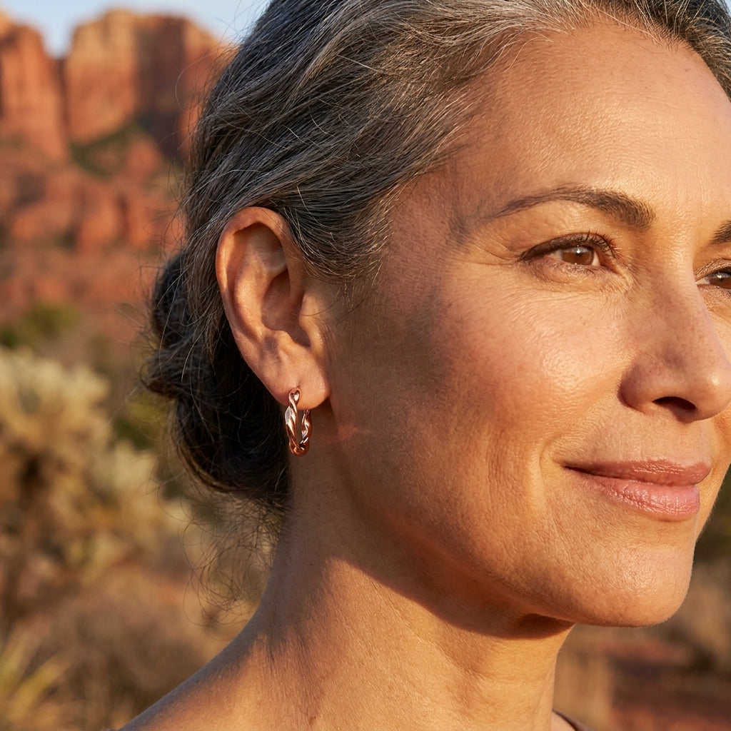 Clara Whitfield's Wren Copper Hoop Earrings