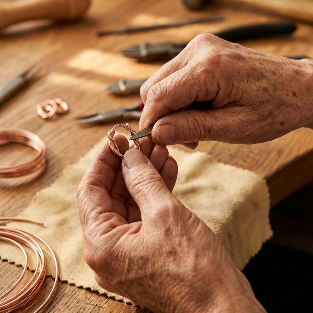 Clara Whitfield's Wren Copper Hoop Earrings