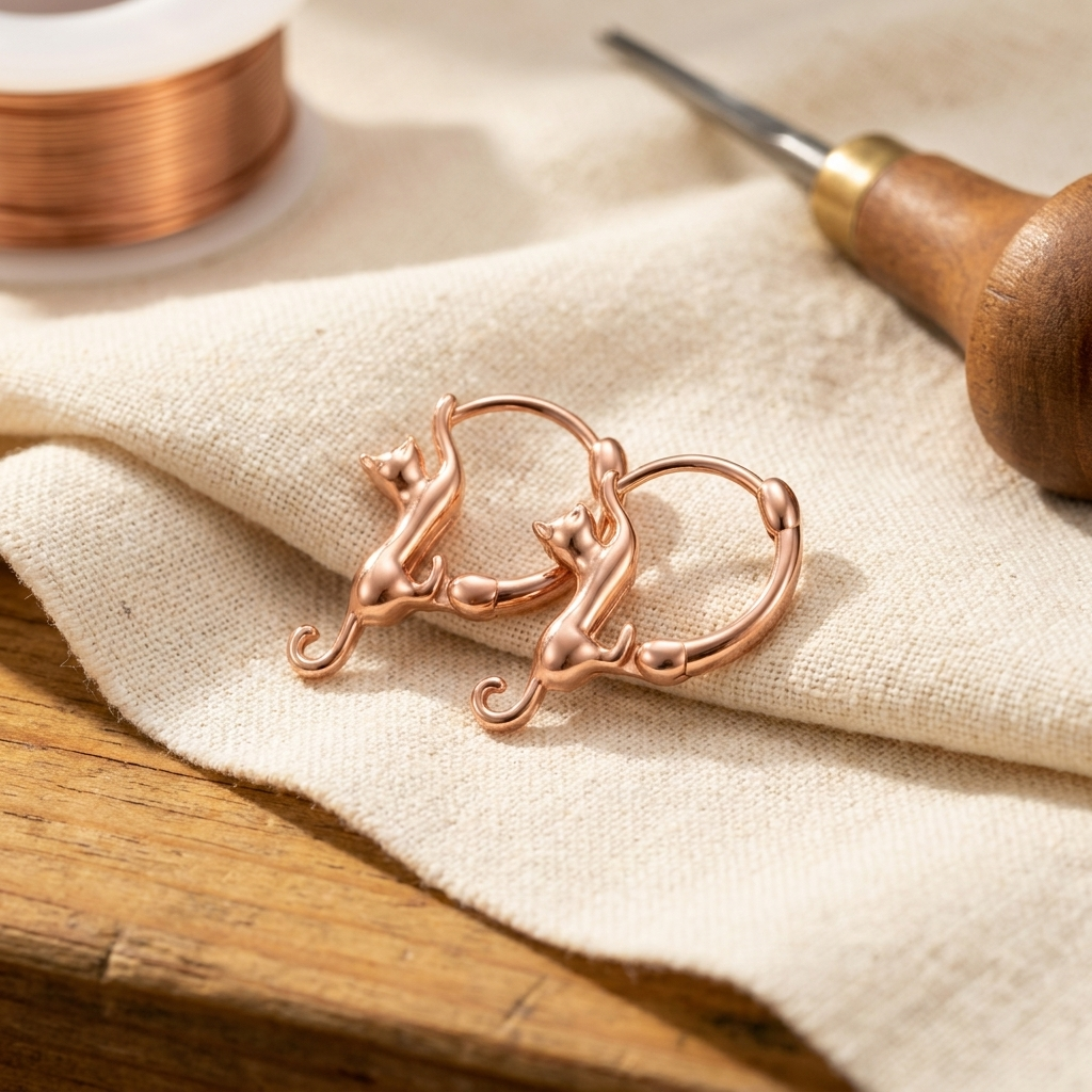 Clara Whitfield's Swirl Copper Earrings