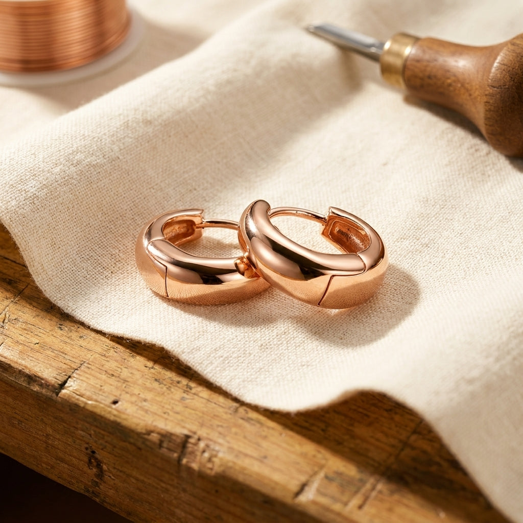 Clara Whitfield's Linnet Copper Hoop Earrings